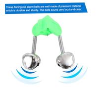 PENIKOKO 100 Pcs Fishing Rod Alarm Bells Twin Alert for Carp Fishing Accessories Plastic Material Green Color for Enhanced Bite Detection
