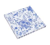 PENIKOKO 100pcs Blue and White Floral Paper Napkins Absorbent Soft Dinner Napkins for Party Banquet Wedding Decoration