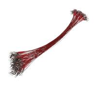 PENIKOKO 100PCS High-strength Wire Trace Leader Rig with Swivel Snap for Fishing Red Anti-bite Steel Wire Leaders Fishing Accessory for Various Conditions and Easy Line Replacement