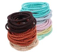PENIKOKO 100pcs Macaron Large Elastic Hair Ties for Women Thick Stretchy Ponytail Holders Seamless Textured Bands in Light Pastel Dark Brown Beige Comfortable Secure Hold for All Hair Types