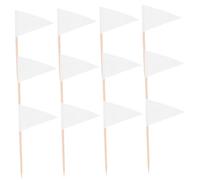 PENIKOKO 100pcs Mini Triangle Toothpick Flags for Fruit and Cupcake Toppers Small White Food Picks for Appetizers Cheese Party Decorations Multipurpose Dessert Markers