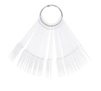 PENIKOKO 100pcs Nail Polish Display Tips Fan-shaped Oval Ballet Point False Nails Sticks Color Palette for Salon Practice and Gel Polish Testing