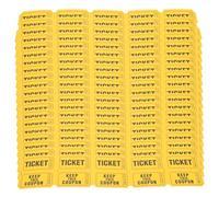PENIKOKO 100pcs Yellow Raffle Tickets Bulk Pack Thick Perforated Entry Tickets for Events Fundraisers School Church Drawings