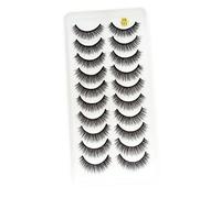 PENIKOKO 10pairs False Lashes Makeup Party Eyelash Extensions Easy to Bend Diverse Styles for Wedding Dance Girls Night
