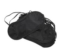 PENIKOKO 10Pcs Black Polyester Sleep Eye Masks for Travel with Double Elastic Bands Comfortable Soft Blindfolds for Light Blocking and Eye Pressure Relief