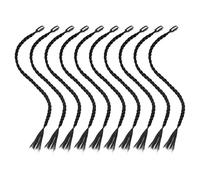PENIKOKO 10PCS Clip-in Synthetic Braids Extensions Long Braided Ponytail Wig Black Lightweight Comfortable Fit for Parties Festivals Daily Wear