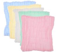 PENIKOKO 10pcs Cotton Washcloths Soft Face Towels Pure Cotton Absorbent Quick Dry Bath Towels for Multi Color White Yellow Pink Green Blue