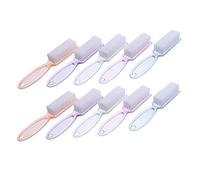 PENIKOKO 10pcs Handle Grip Nail Brushes with Non Skid Plastic Handles for Fingernail and Toenail Cleaning Multi Purpose Scrub Brushes for Bathroom Kitchen Laundry and Outdoor Use