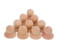 PENIKOKO 10pcs Polished Solid Wood Round Cabinet Knobs with Base Smooth Touch Wood Dresser Drawer Pulls for Wardrobe Dresser Versatile Furniture Handles
