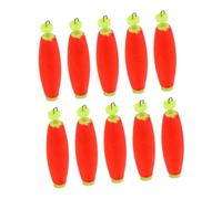 PENIKOKO 10Pcs Red Oval Sea Fishing Floats EVA Foam Drift Bobbers for Ocean Angling High Concentric Signal Buoy for Saltwater and Freshwater Use