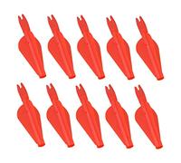 PENIKOKO 10pcs Red Plastic Arrow Tails with Integrated for Archery Hunting Training Lightweight DIY Arrow Nock Accessories for Outdoor Practice and Target Shooting