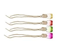 PENIKOKO 10pcs Refillable Empty Perfume Bottles for Car Hanging Pendant, Diamond-shaped Colored Glass with Wooden Cap, Travel-friendly Aromatherapy Fragrance Bottles for Vehicle Interior Random Color