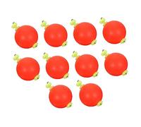 PENIKOKO 10Pcs Sea Fishing Floats Red Eva Foam Buoy Large Round Fishing Tackle for Ocean and Outdoor Angling with Bright Tail for Bite Detection