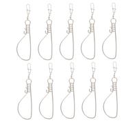 PENIKOKO 10Pcs Stainless Steel Fishing Stringer Portable Fish Buckle Lock Device with Swivel Pin for Alive Fish Storage Wear Resistant Lightweight Practical Fishing Tool for Anglers