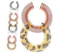 PENIKOKO 10pcs Stretch Circle Combs Full Circular Hair Combs for Women Girls Hair Accessories Random Flexible Circle Hairbands Holder for Hairstyles