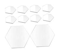 PENIKOKO 10pcs Transparent Hexagon Acrylic Table Signs Thick DIY Blank Seating Cards for Wedding Reserved Signs Household Desk Decorative Plaques