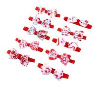 PENIKOKO 10Pcs Valentine'S Day Pet Bow Tie Collar Set Adjustable Cat and Dog Necklaces Mixed Patterns Romantic Accessories for Couples and Pets