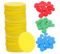 PENIKOKO 128pcs Colorful Wooden Counting Chips for Round Blank Poker Game Markers Smooth Craft Discs for Educational Math Counters Party Tokens DIY Art Materials in Red Yellow Blue Green