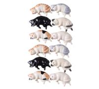 PENIKOKO 12pcs Cat-shaped Manicure Tool Holder Resin Pen Rack Fine Craftsmanship Adorable Chic Nail Art Pen Storage for Salon and Home Use