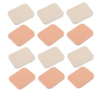 PENIKOKO 12pcs Compact Powder Puff and Makeup Foundation Puff Set, Square Shape, White and Skin Tone, Dual-use for Wet and Dry Application, Facial Care Tool for Daily Cosmetics and Girl