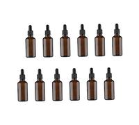 PENIKOKO 12pcs Glass Dropper Bottle Essential Oil Bottle Brown Refillable Dropper for Travel Accessories and Subpackaging