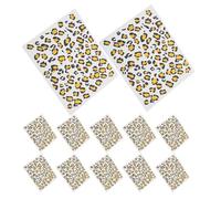 PENIKOKO 12pcs Leopard Print Temporary, Glitter Gold Foil Hydrographic Stickers for Adults, Skin-safe Wild Style Fake for Halloween and Costume Parties