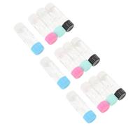 PENIKOKO 12pcs RGP Eye Cases Set in Black Green Pink Blue Hard Storage Containers Portable for Travel - Compact Plastic Boxes for Care and Outdoor Use