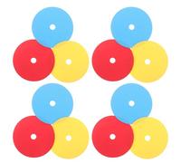 PENIKOKO 12pcs Soccer Training Flat Discs Cones 15cm Diameter Round Spot Markers for Football Agility Footwork Practice Red Yellow Blue Sports Field Ground Markers