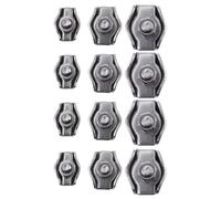 PENIKOKO 12pcs Stainless Steel Cable Grips Clip Kits Single Wire Rope Clamp for Wire Fixing Clips on Ships
