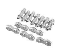 PENIKOKO 12pcs Wire Rope Chuck Split Bolt Clamp Wire Clamps Cable Clamp Wire Clamp Cable Electrical Fence Connector Electric Fence Supplies Cable Wire Stainless Steel Silver