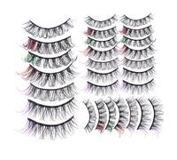 PENIKOKO 14pairs False Eyelashes D Curl Lash Extensions Wispy Eyelashes for Cosplay Makeup False