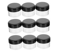 PENIKOKO 15pcs 25ml Round Plastic Makeup Jars Lids Empty Cosmetic Bottles for Beauty Products Black Refillable Travel Cream Containers