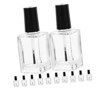 PENIKOKO 15pcs Transparent Nail Polish Bottle with Brush Empty Container for DIY Nail Art and Storage for Salon Use and Personal Crafting