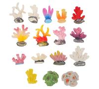 PENIKOKO 16pcs Miniature Resin Coral Aquarium Decorations Artificial Underwater Decorative Corals for Fish Tank Landscaping for Small Aquariums and Tabletop Fish Tanks