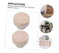 PENIKOKO 16pcs Round Wooden Drawer Pulling Handles Single Cabinet Knobs Furniture Door Pulls Easy Install Wood for Kitchen Wardrobe Cupboard