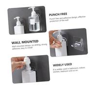 PENIKOKO 16pcs Transparent Wall-Mounted Spray Bottle Holders with Adhesive Hooks No-Drill Storage for Kitchen Bathroom and Clothes Hanging