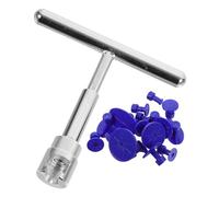 PENIKOKO 19pcs Car Dent Puller Kit with Pull Tabs and Hammer, Paintless Dent Remover Tool Set for Vehicle Body Repair, Metal Surface Hail Damage Fix, Auto Collision Repair Equipment