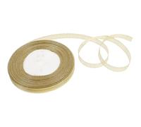 PENIKOKO 1Cm Gold Metallic Glitter Ribbon 22M Roll - Shimmery Decorative Wrapping Ribbon for Presents, Packaging, DIY Crafts, Party and Wedding Decorations