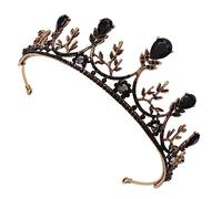 PENIKOKO 1Pc Vintage Bride Crown Tiara Gold and Black Hair Accessory for Weddings Birthdays and Special Events Chic Rhinestone Elevate Your Look and Create Festive