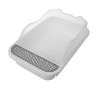 PENIKOKO 1set Low Entry Splash Cat Litter Box Design for Easy Cleaning for Kittens and Small Dogs Half Enclosed White Small Cat Toilet