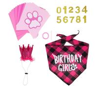 PENIKOKO 1set Pet Birthday for Dogs and Cats Includes Birthday Bandana and Party Hats for Animal Celebrations and Safe Materials for Small Pets