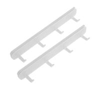 PENIKOKO 1set Retractable Sliding Rail Hooks Adhesive Under Cabinet Storage Rack for Kitchen Bathroom Laundry Space Saving Wall Row Organizer for Towels Coats Utensils 2pcs