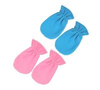 PENIKOKO 2 Pairs Breathable Spa Gloves for Hand Care with Paraffin Wax Bath Elastic Opening Moisturizing Mittens for Dry Skin Relief Lightweight Warmth and Comfortable Fit in Blue and Pink