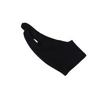 PENIKOKO 2 Pcs Black Two Finger Drawing Gloves Curved Artist's Sketch Gloves Durable Spandex for Comfortable Tablet Drawing and Painting Sweat Smudge Protection