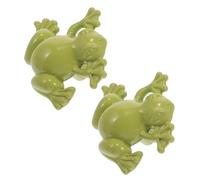 PENIKOKO 2 pcs Frog Shape Single Hole Dresser Knobs Metal Cabinet Handles Cute Cartoon Design for Wardrobe Drawer Cupboard Decorative