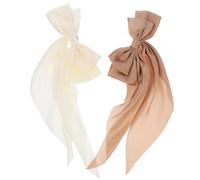 PENIKOKO 2 pcs Large Bow Hair Clips for Women Lightweight Metal Fabric Spring Clips Cute Long Ribbon Design Hair Accessories for Parties Birthdays Proms