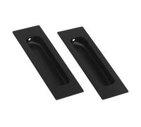 PENIKOKO 2 Pcs Recessed Door Handles Stainless Steel Cabinet Finger Pulls Hidden Flush Grip Easy Install Rectangular Edge Pulls for Kitchen Cupboards Furniture
