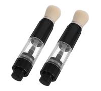 PENIKOKO 2 pcs Refillable Portable Powder Brush Multi Function Loose Pressed Powder Applicator for Women Travel Friendly Compact Design Soft Synthetic Fibers for Blush Highlighter Makeup