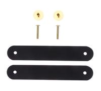 PENIKOKO 2 Pcs Vintage Leather Drawer Pull Handles for Cabinet Doors Antique Furniture Handles with Single Design Easy to Install Wardrobe and Cupboard Knobs Elegant Black Copper Hardware