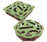 PENIKOKO 2 Sets Cat Interactive Puzzle Square Flower Shape Felt Maze with Iron Bells Kitten Maze Exercise for Indoor Play Brain-boosting Self-play Cat Exercise Enrichment